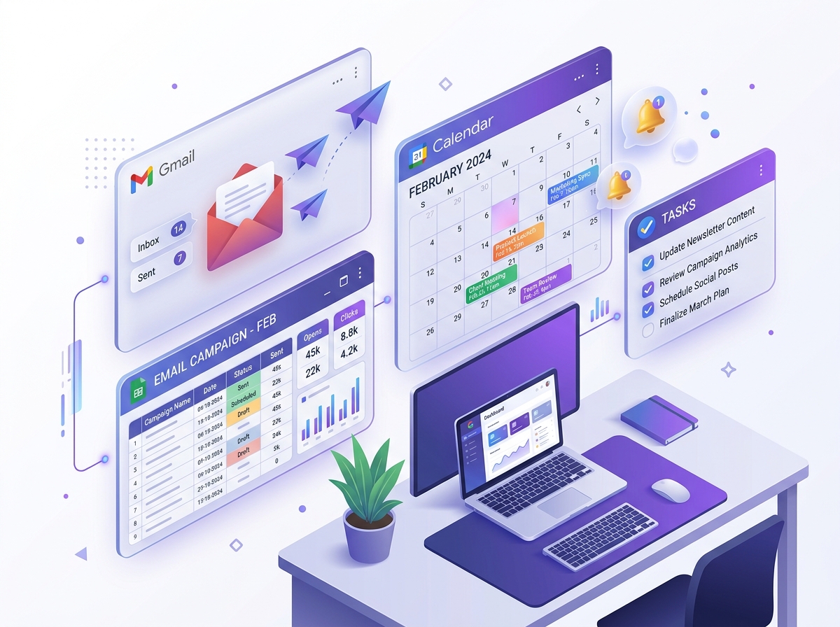Integração Ferramentas Google: Gmail, Agenda e Lembretes